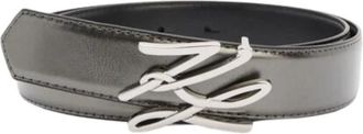 Karl Lagerfeld K/Autograph Riem - Dames - Riemen - Zwart - 85 CM - Leer - Accessoires