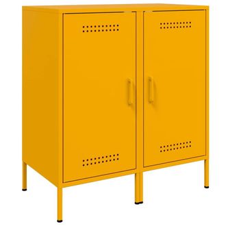 Berkfield Home Sideboards 2 pcs Mustard Yellow 36x39x79 cm Steel | Size: 36 x 39 x 79 cm