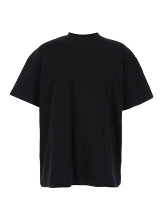 Jil Sander Black Double-Layers T-Shirt In Cotton Man