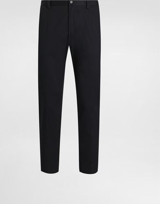 Dolce & Gabbana Cotton Gabardine Trousers - Man Pants And Shorts Blue 50