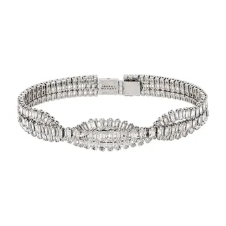 Isabel Marant Accessoires, Dames, Grijs, ONE Size, Armband met glinsterende kristallen
