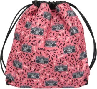 Saint Laurent Pre-owned Teddy Drawstring Tas 553919 - Dames - Vintage Tassen - Roze - ONE Size - Leer - Vintage