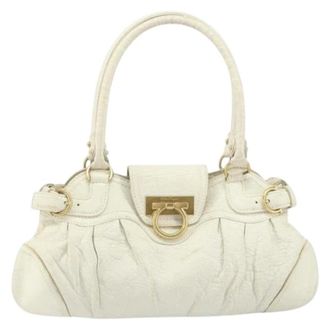 Ferragamo Pre-owned Handbags, female, White, Size: ONE SIZE Pre-owned Leather Handbag