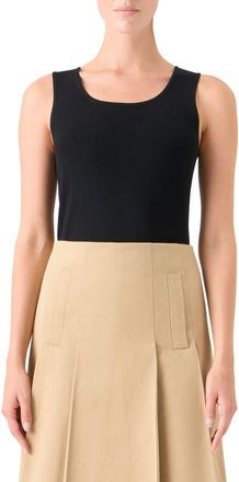 Akris Scoop Neck Knit Tank in Black at Nordstrom, Size 10