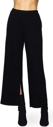 Melloday Side Split Wide Leg Knit Pants in Black at Nordstrom Rack, Size X-Large