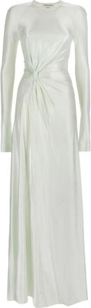 Victoria Beckham Off White Round Neck Maxi Dress