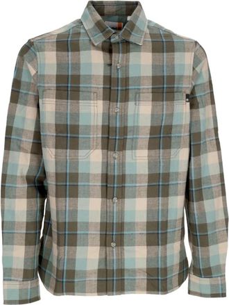 Timberland Werk Flanellen Shirt Druivenblad - Heren - Casual Overhemden - Veelkleurig - S - Katoen - Overhemden