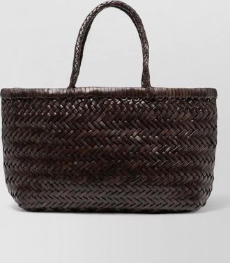 Dragon Diffusion rectangular woven tote bag top handles