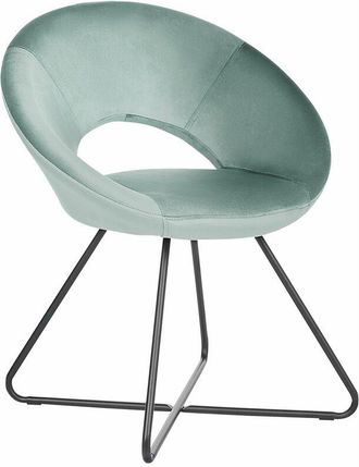 Beliani Beliani - Sedia imbottita in velluto senza braccioli con base a croce Verde Menta Rachel - Verde
