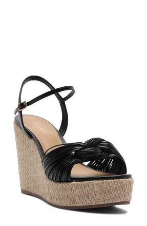 Arezzo Platform Wedge Sandal in Black at Nordstrom, Size 8.5