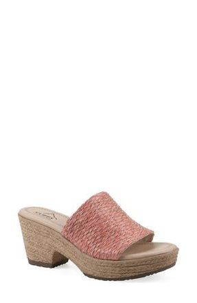 White Mountain Biancia Platform Slide Sandal in Mango/Multi/Metallic/Fabric at Nordstrom Rack, Size 9.5