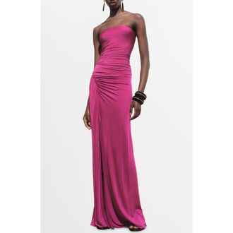 Mango Draped Strapless Dress in Fuchsia at Nordstrom Rack, Size 8