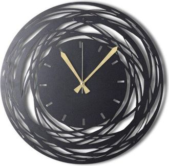 Asir Group LLC Reloj De Pared De Metal, Reloj Decorativo, Estilo Industrial. Clock Negro