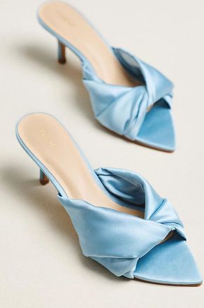 Maeve Ilora Satin Twist Mule Heels