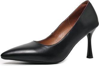 Generic Womens Minimalist Pointed Toe Stiletto High Heel Pumps Slip On Comfort Casual Office Work Shoes (Black,5.5)