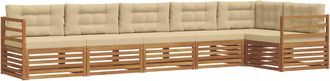 vidaXL Conjunto De Sof&aacute;s De Exterior 6 Uds. Natural Y Beige Vidaxl