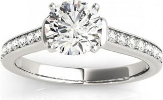 Allurez Diamond Accent Engagement Ring Palladium (0.22ct)