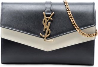Saint Laurent Pre-owned Saint Laurent Bicolor Leather Monogram Sulpice Wallet on Chain DRNRGSOQUPMALC1S