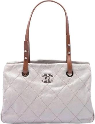 Chanel Pre-owned On The Road - Dames - Vintage Schoudertas - Wit - ONE Size - Leer - Vintage