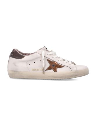 Golden Goose Low-Top Sneakers with Vintage Charm and Leopard Lining