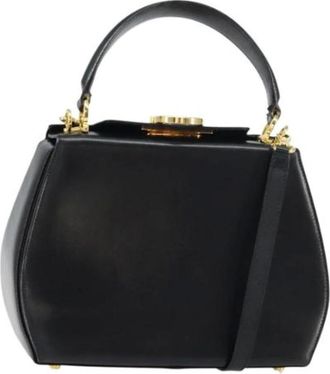 Ferragamo Pre-owned Handbags, female, Black, Size: ONE SIZE Pre-owned Leather Handbag