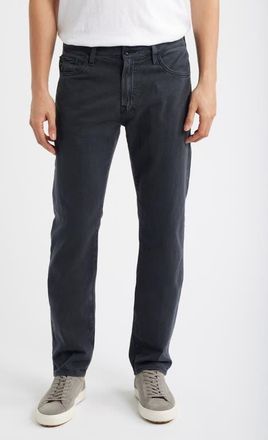 AG - Adriano Goldschmied Everett Slim Straight Leg Cotton & Linen Blend Jeans in Sulfur Antique Black at Nordstrom, Size 29 X 32