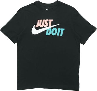 Nike Just Do It Contrasting Colors Alphabet Printing Round Neck Short Sleeve Black AR5007-013