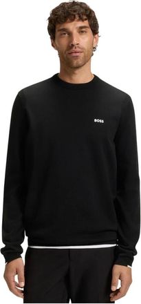 HUGO BOSS Hoodies & sweatvesten, Heren, Zwart, XL, Katoen, Ronde Hals Trui