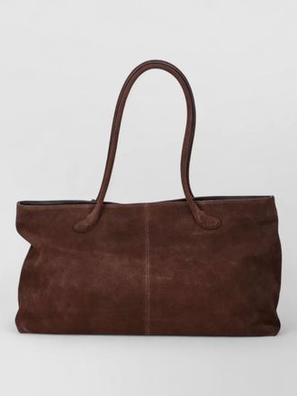 Low Classic suede leather square shoulder tote bag
