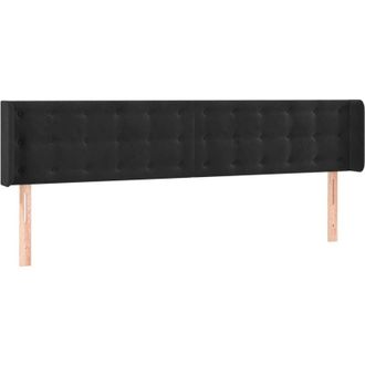 vidaXL Cabecero De Terciopelo Negro 163x16x78/88 Cm Vidaxl