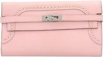 Herm&egrave;s Pre-owned Ghillies Kelly Wallet - Dames - Vintage Clutch - Roze - ONE Size - Leer - Vintage