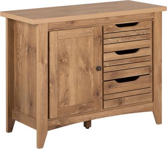 Beliani Beliani - Aparador Efecto Madera Clara 80 X 99 X43 Cm 1 Gabinete C&oacute;moda De 3 Cajones Agora