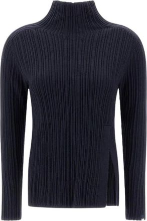 Herno Truien & Vesten, Dames, Blauw, S, Wol, Gebreide trui met coltrui