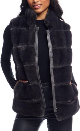 Donna Saylers' Fabulous-Furs Posh Faux Fur Puffer Vest in Charcoal at Nordstrom, Size Small