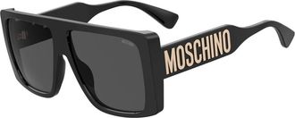 Moschino Zwart/Donkergrijze Zonnebril - Dames - Zonnebrillen - Zwart - 59 MM - Accessoires
