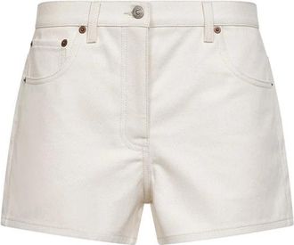 Valentino Vgold Logo Patch Denim Shorts - Dames - Denim shorts - Beige - W27 - Denim - Korte Broeken