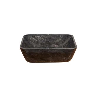 Wanda Collection Lavabo encimera de m&aacute;rmol Carmen cuadrado 40 cm negro