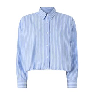 Pinko Shirts, female, Blue, Size: M Boxy Poplin Shirt