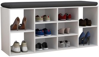 ebuy24 Ebuy24 - Estante De Zapatos De Madera Vcm Dimensiones Aprox. Al. 50 X An. 104 X P. 30 Cm Caj&oacute;n De Cajones Con 10 Compartimentos Armario - Hinsol S (bl