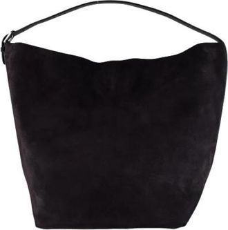 Toteme Riempjes Tote van Su&egrave;de - Dames - Schoudertassen - Zwart - ONE Size - Su&egrave;de - Tassen