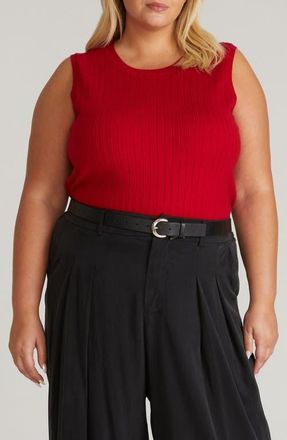 Universal Standard Workwear Rib Sweater Vest in Red Geranium at Nordstrom, Size 4Xl