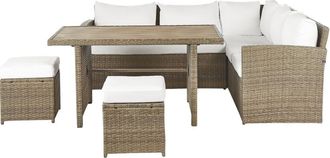 Beliani Conjunto de jardín 5 personas de ratán sintético blanco
