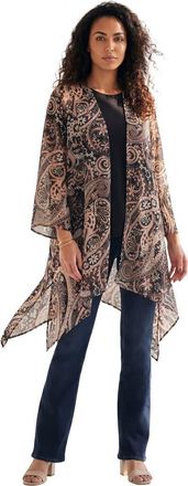 Roaman's Plus Size Front Knot Tie Wrap in Black Paisley at Nordstrom, Size X-Large/xx-Large