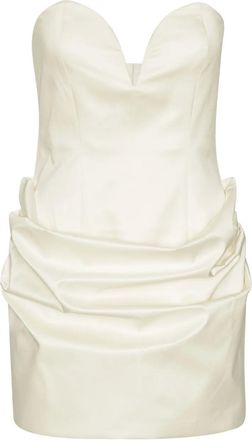 Rotate Abito corto con scollo a cuore - Bianco