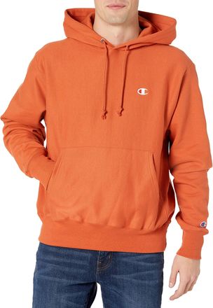 Champion Mens Reverse Weave Hooded Sweatshirt, Ambitious Orange-y06145, Medium