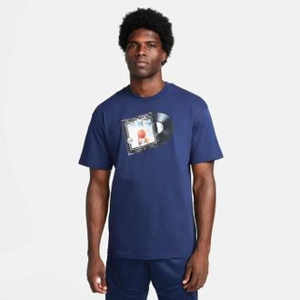Nike Max90 T-Shirt Mens Navy Blue Graphic Print 100% Cotton Basketball SRT500