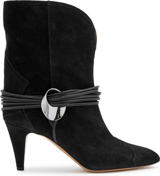 Isabel Marant Dytho 70 Suede Ankle Boots - Black - 38 (IT38/ UK5)