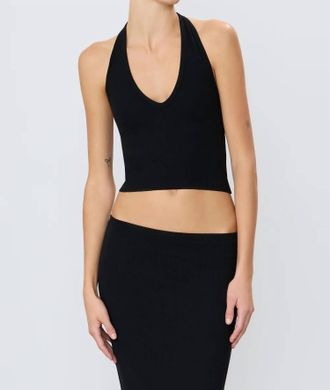 &Eacute;terne Cropped Halter Top In Black