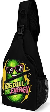 Generic Big Dill Energy Unisex Shoulder Bags Casual Crossbody Chest Bag Sling Backpack for Hiking Cycling Travel