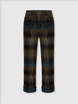 Missoni Snake-pattern Viscose Lam&eacute; Flared Trousers in Green& Brown at Nordstrom, Size 38 It